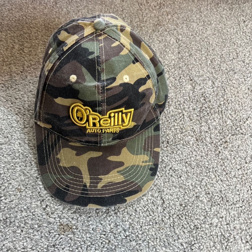 vtg O'Reilly Auto Parts Baseball Cap Mens Camo Embroidered Adjustable Dad Hat